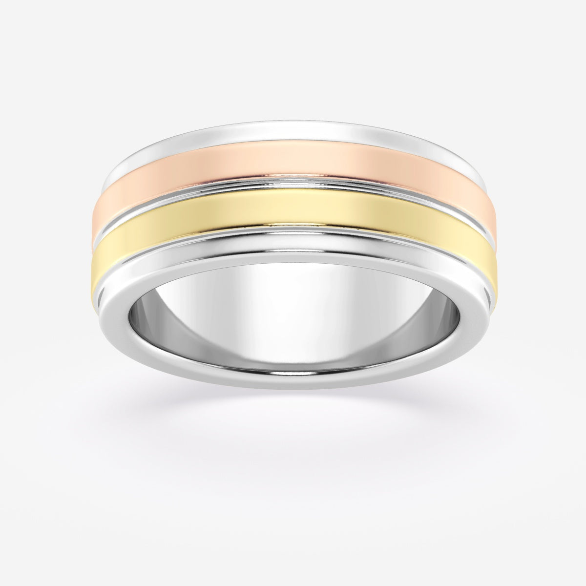 8mm Tri-Color Wedding Band
