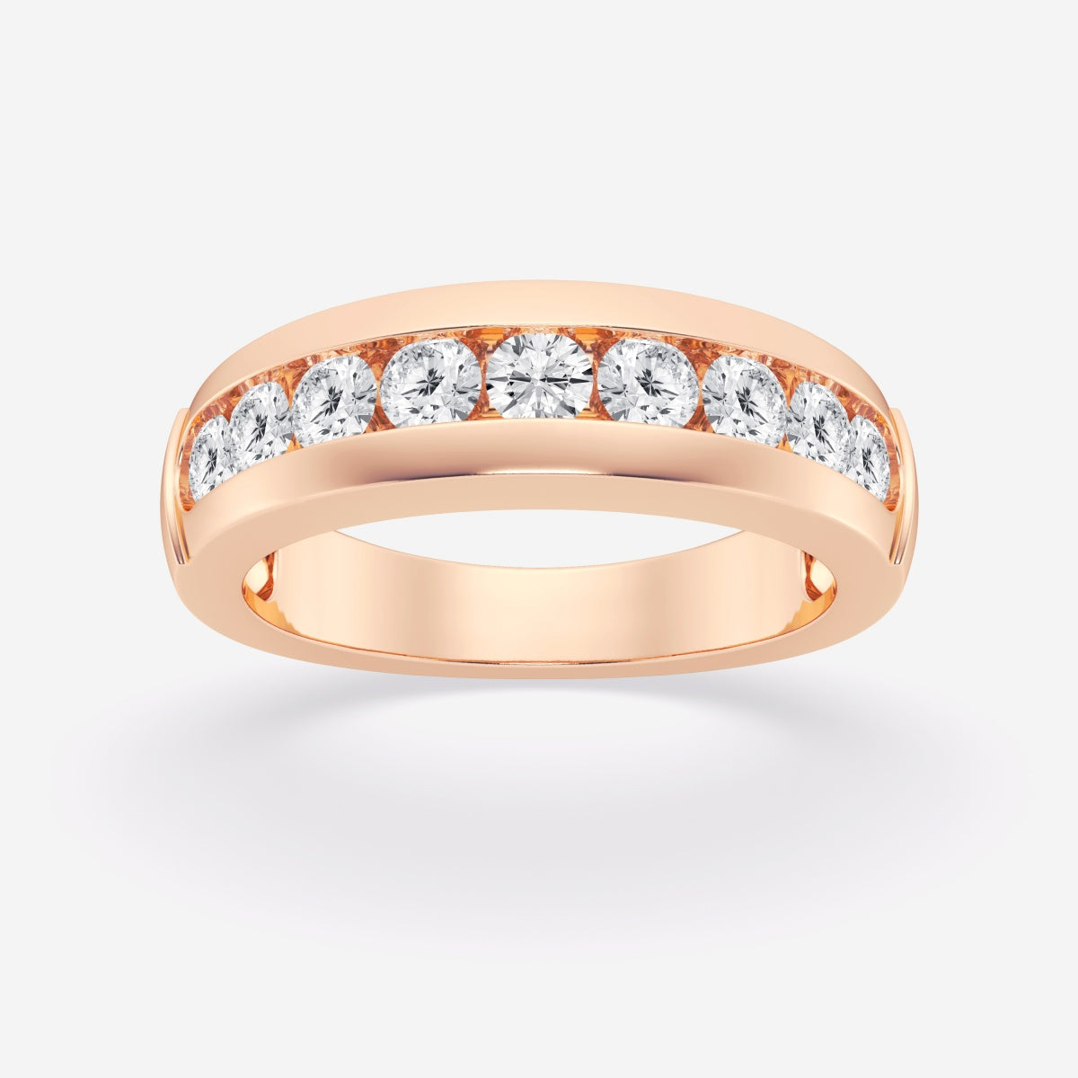 Round Moissanite Nine-Stone Wedding Band