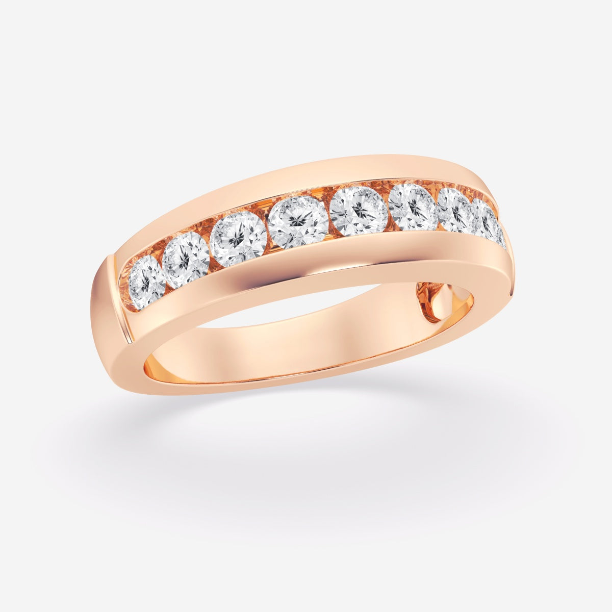Round Moissanite Nine-Stone Wedding Band