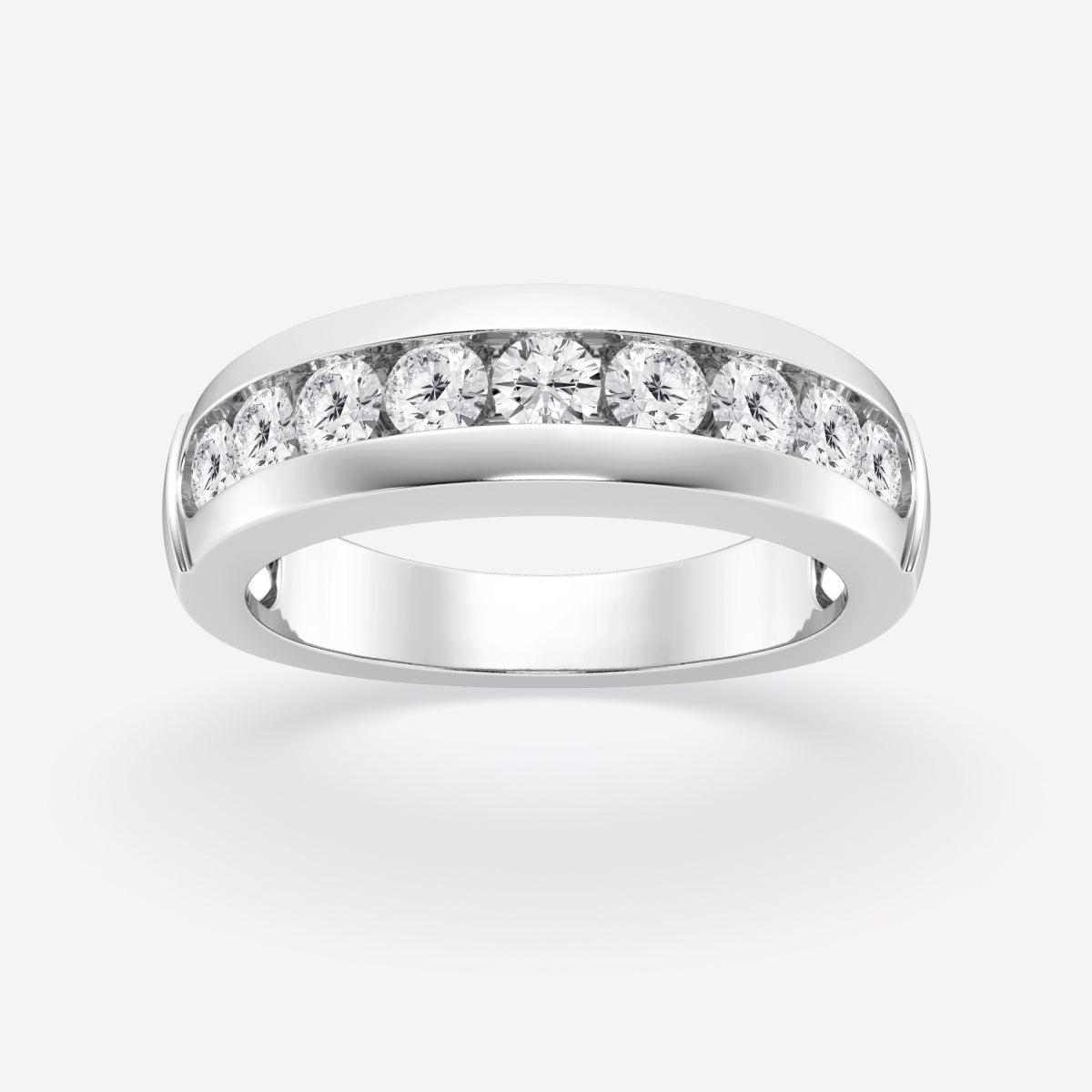 Round Moissanite Nine-Stone Wedding Band