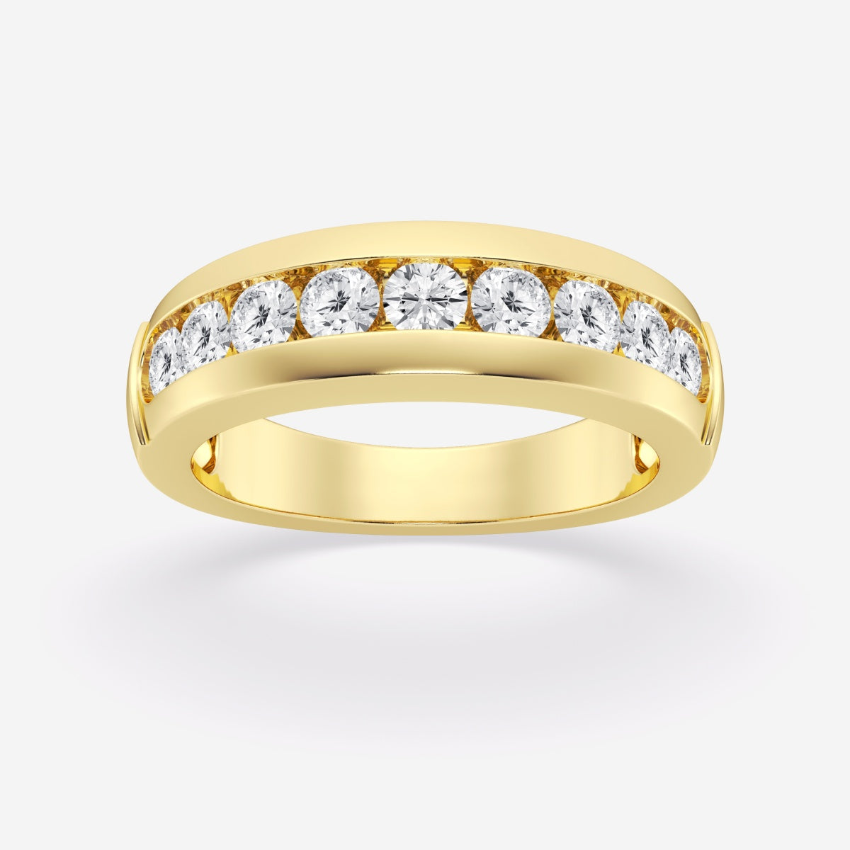 Round Moissanite Nine-Stone Wedding Band