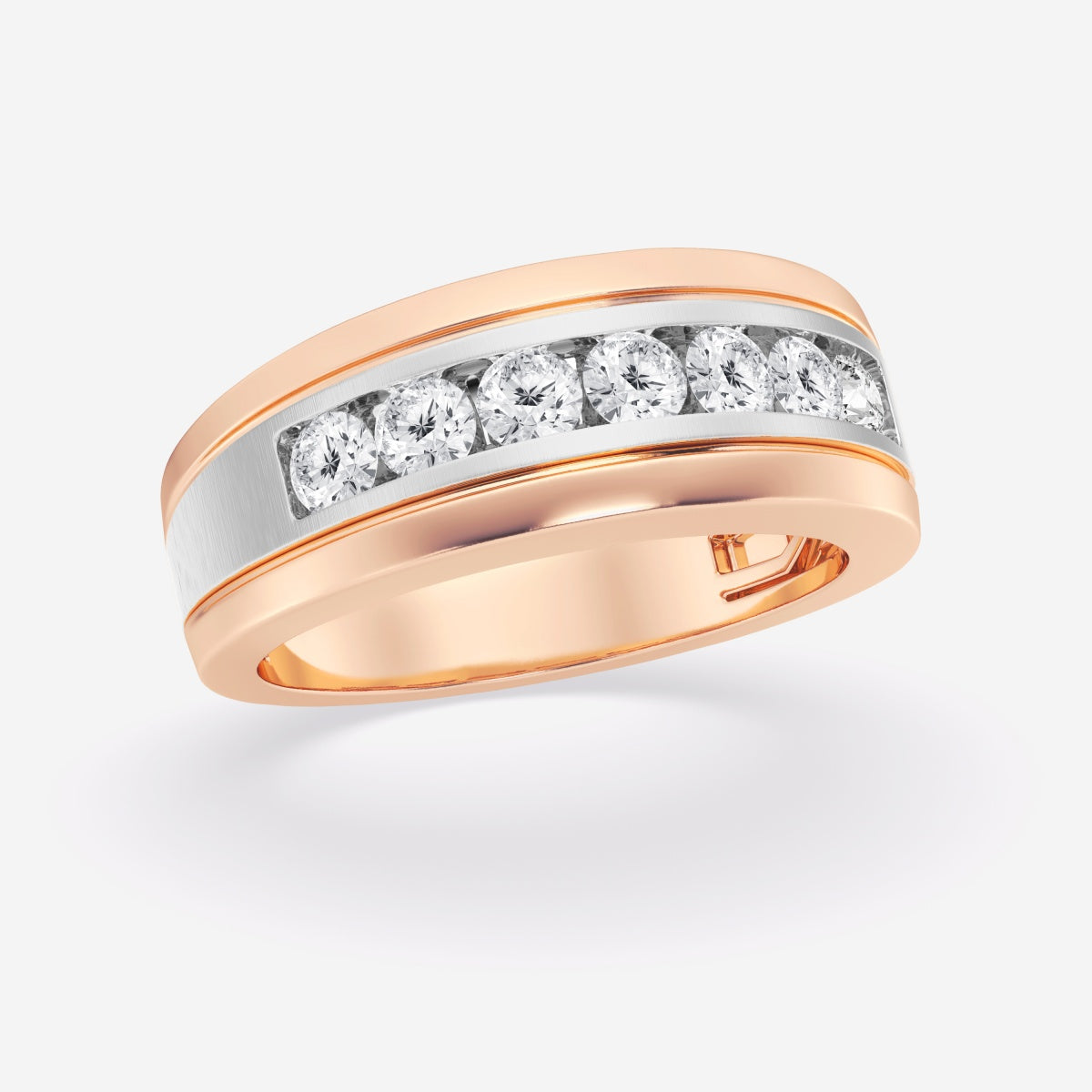 Round Moissanite Seven-Stone Wedding Band