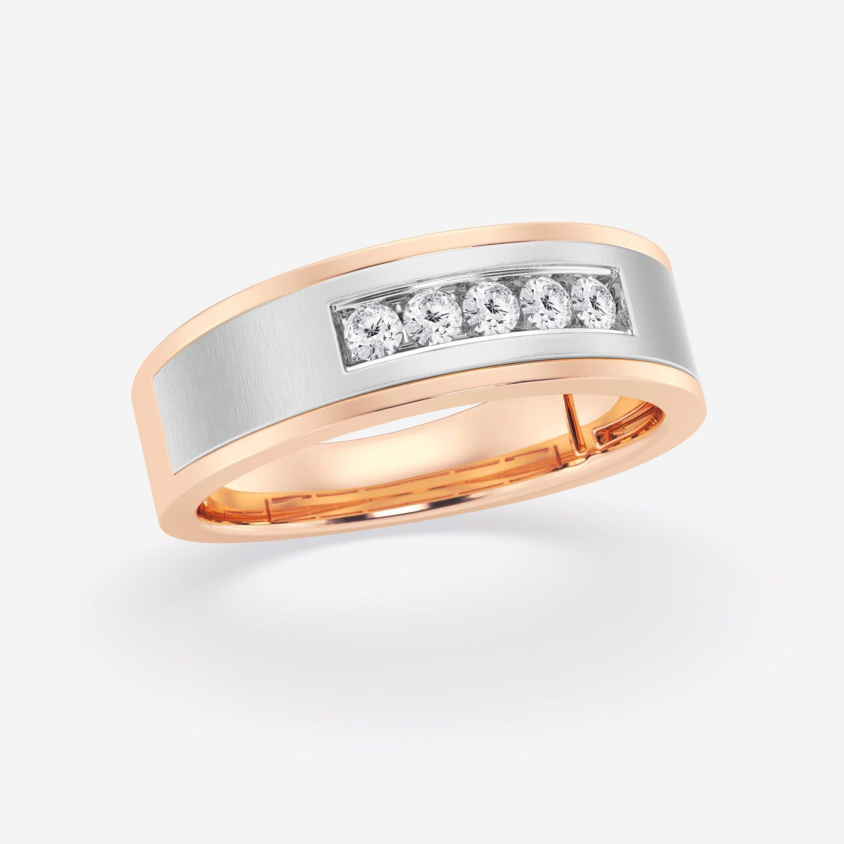Round Moissanite Five-Stone Wedding Band