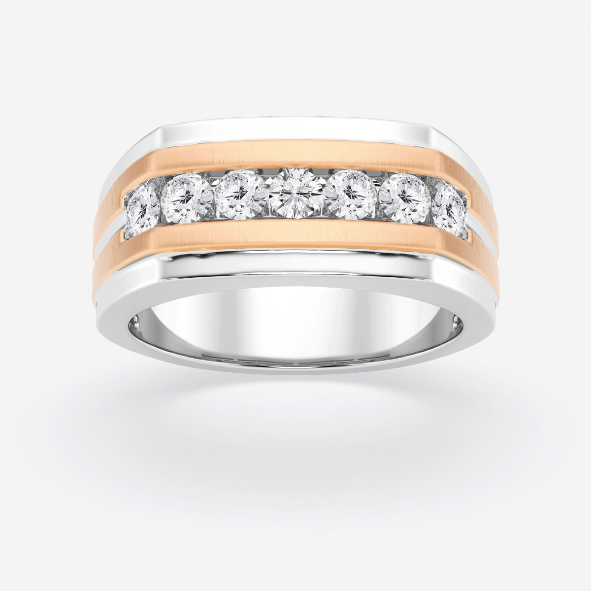 Round Moissanite Seven-Stone Wedding Band