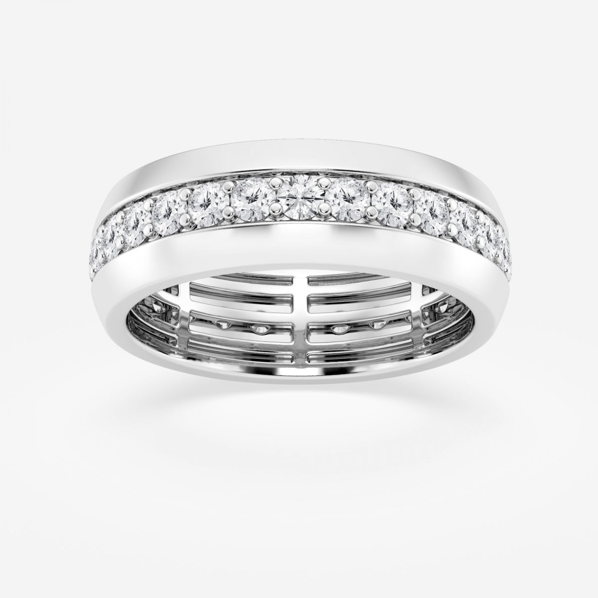 Round Moissanite Men's Eternity Band