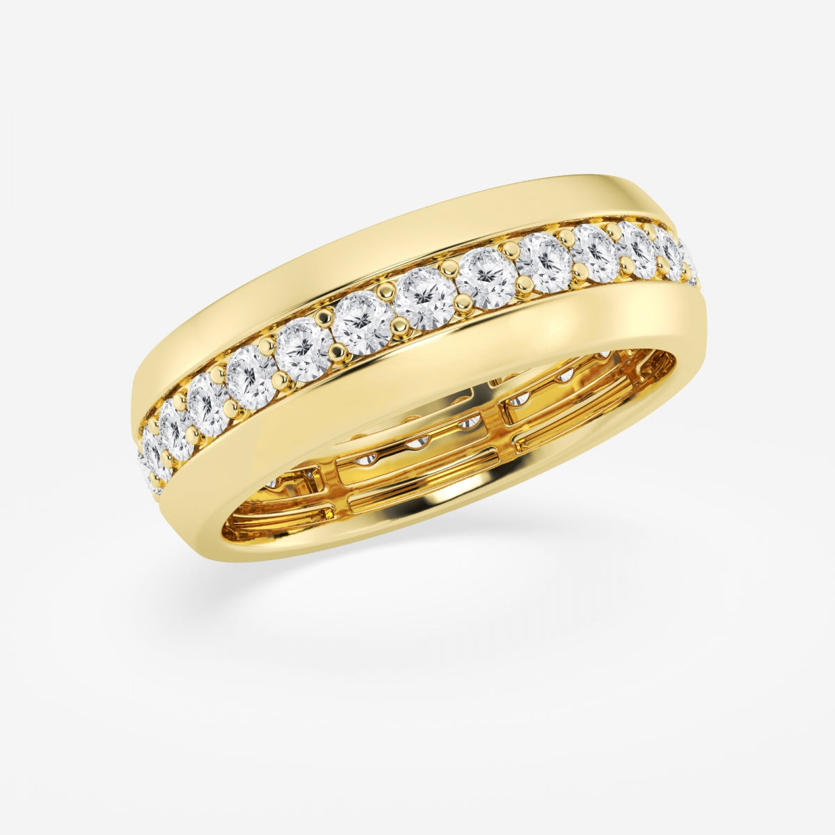 Round Moissanite Men's Eternity Band
