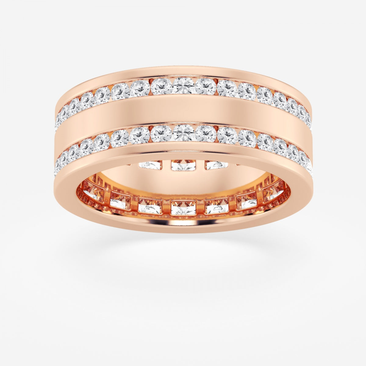 Round Men's Eternity Band - 8.4mm Width