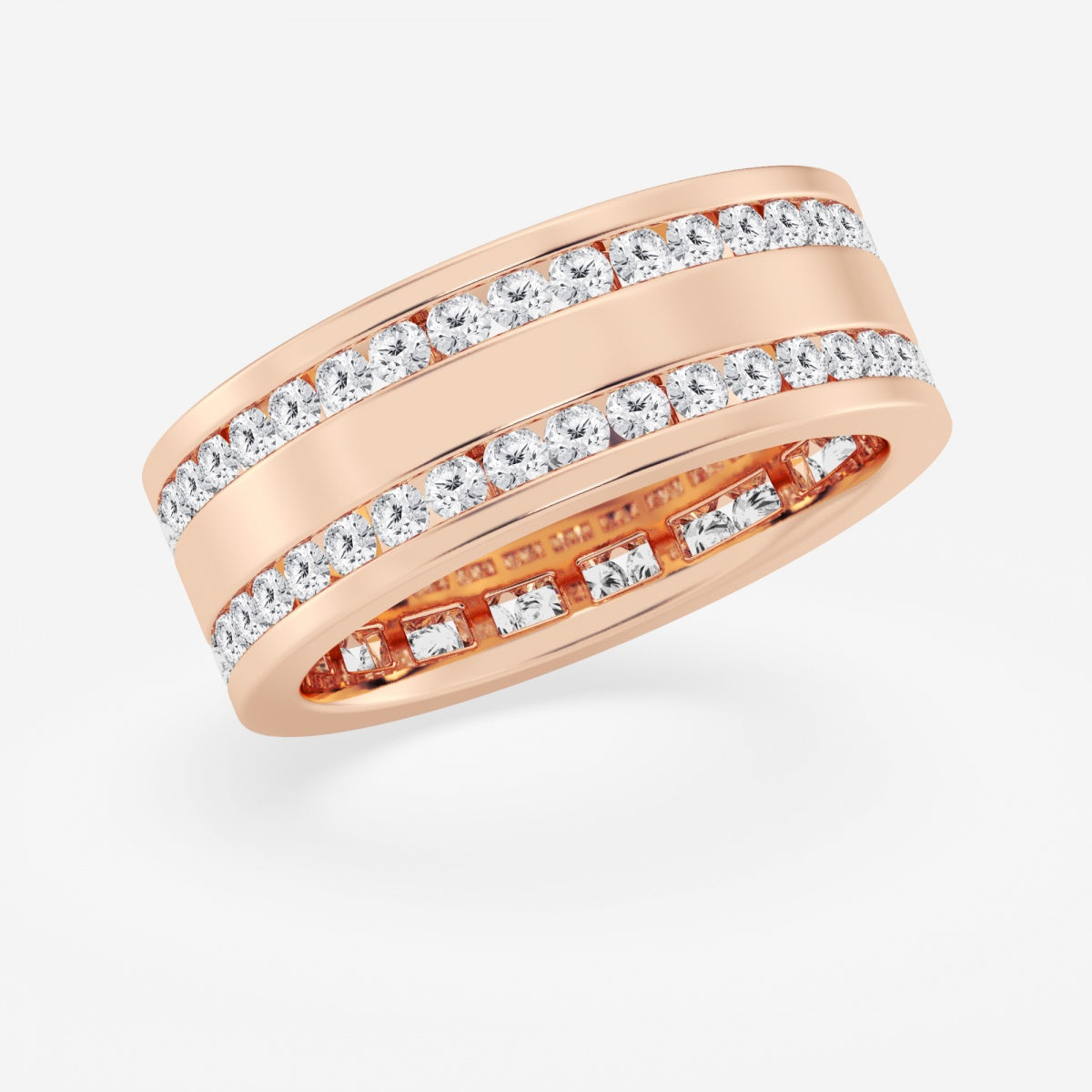 Round Men's Eternity Band - 8.4mm Width