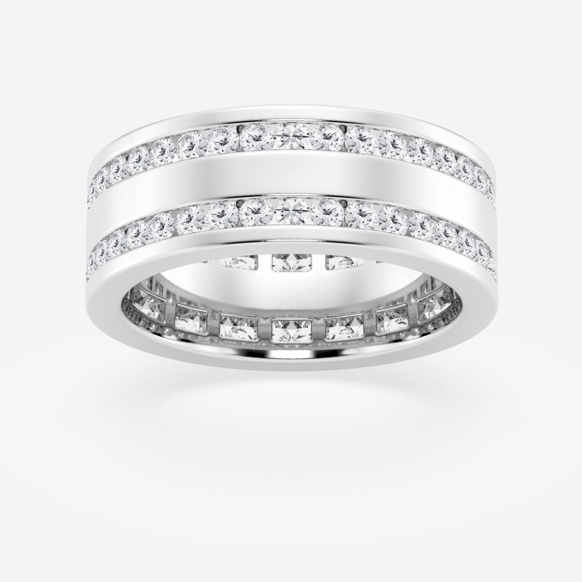 Round Men's Eternity Band - 8.4mm Width