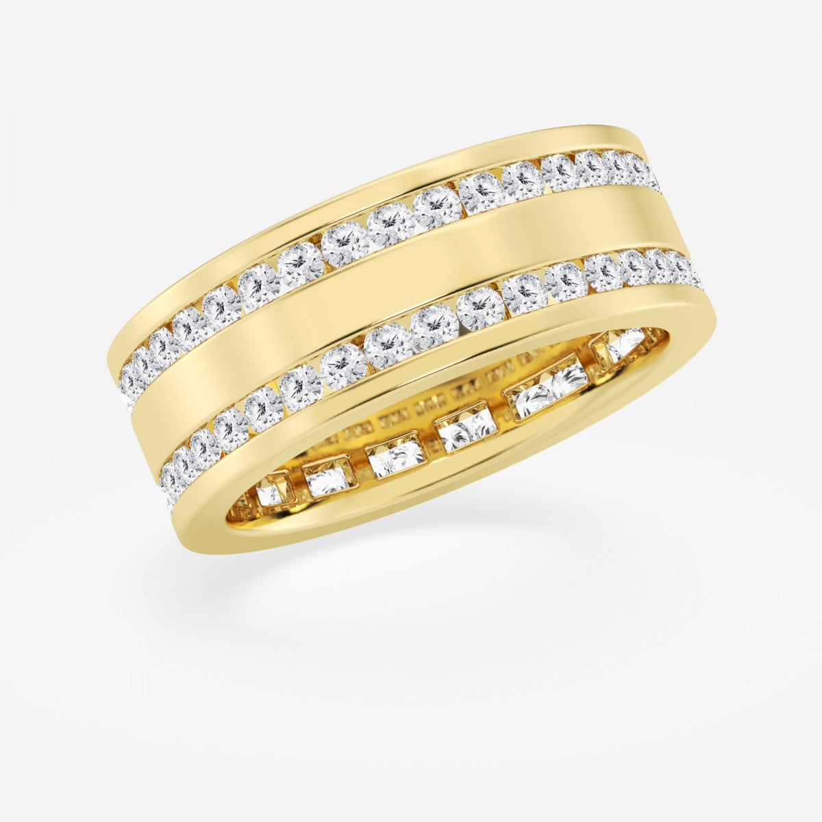 Round Men's Eternity Band - 8.4mm Width