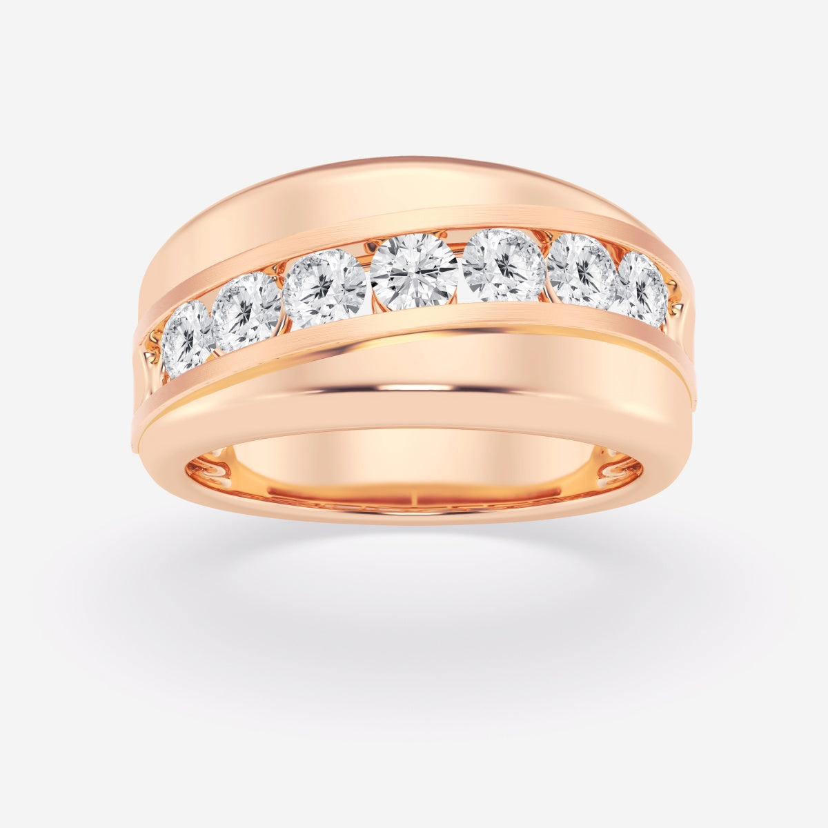 Round Moissanite Nine-Stone Wedding Band
