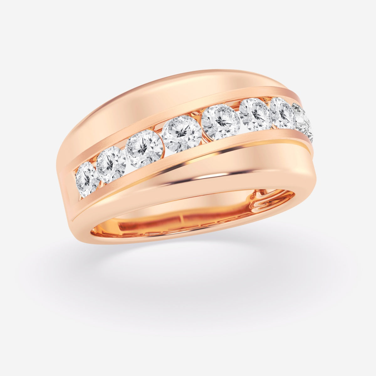 Round Moissanite Nine-Stone Wedding Band