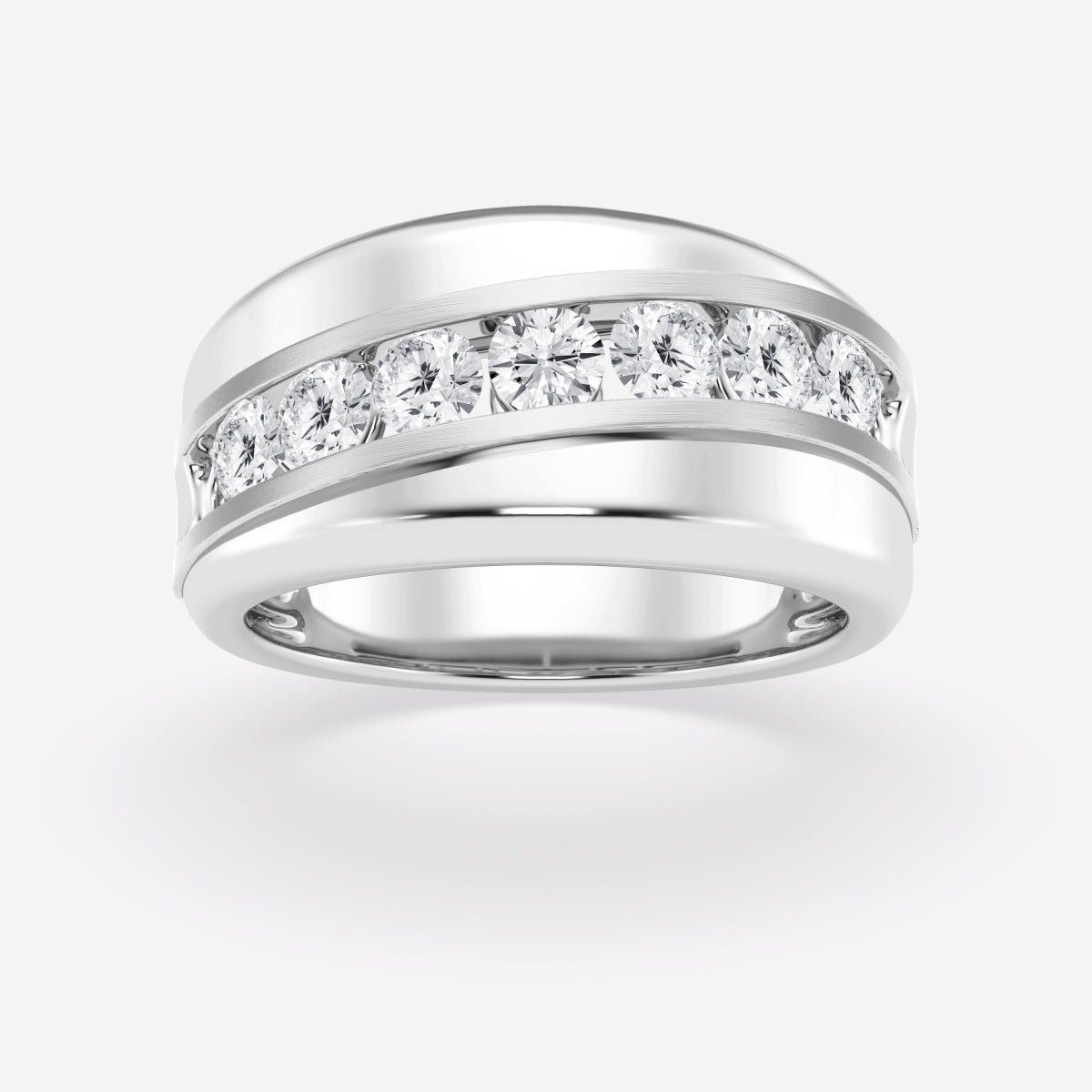 Round Moissanite Nine-Stone Wedding Band