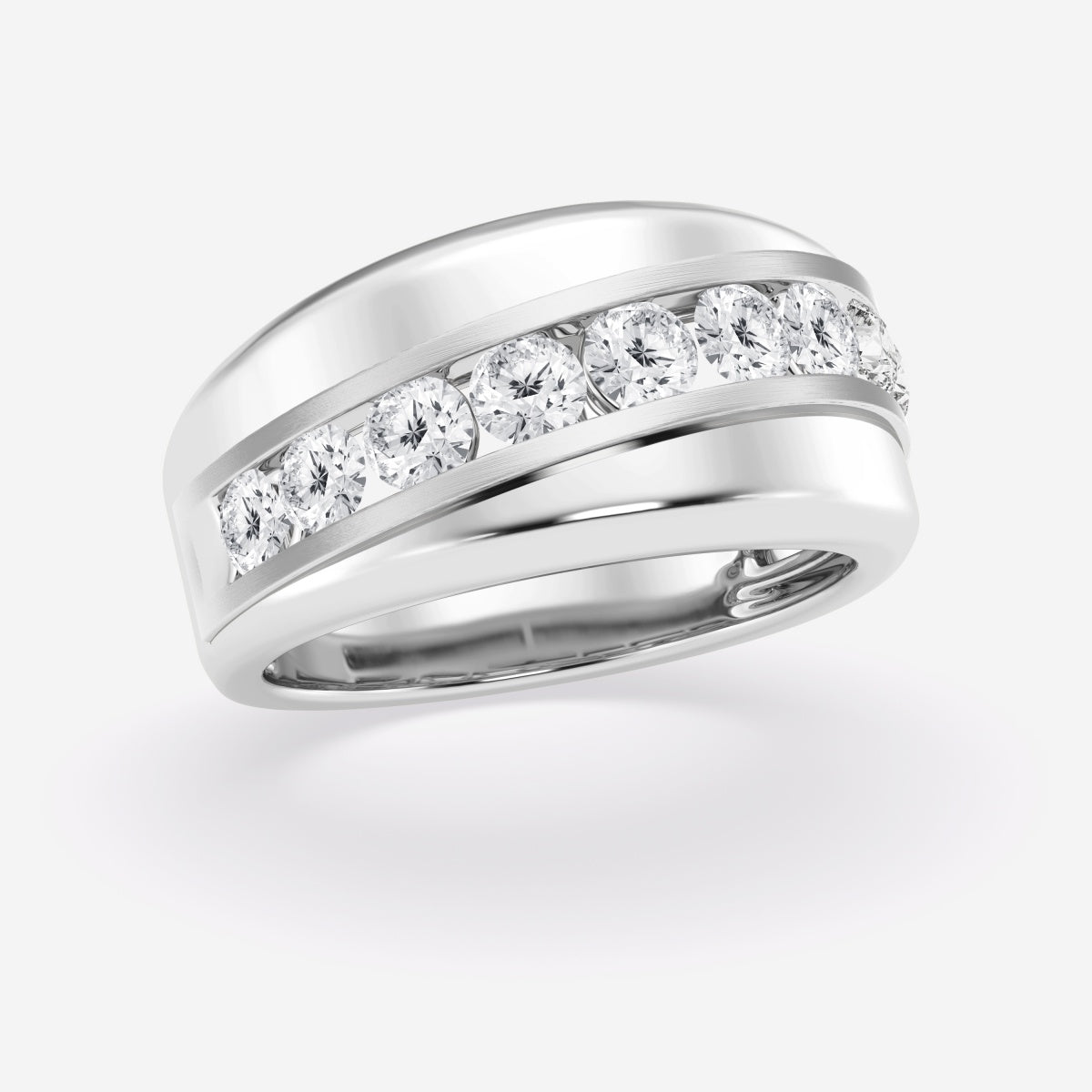 Round Moissanite Nine-Stone Wedding Band
