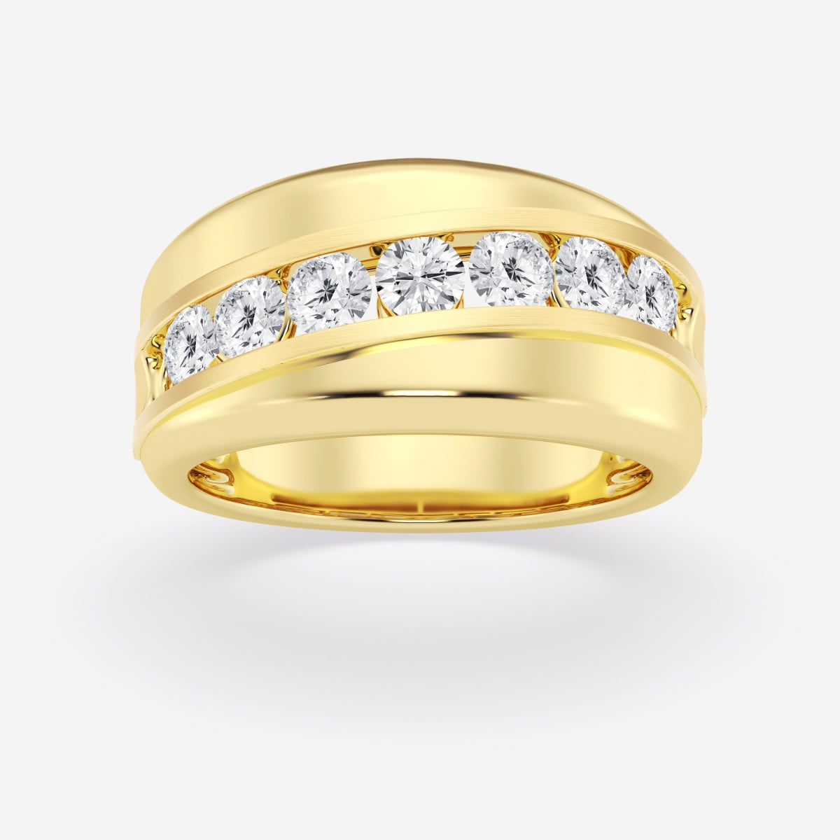 Round Moissanite Nine-Stone Wedding Band