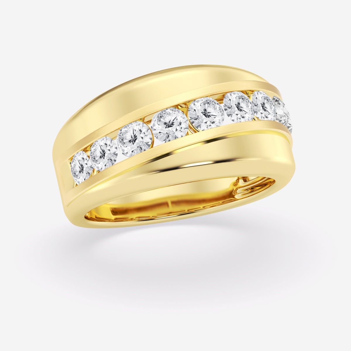 Round Moissanite Nine-Stone Wedding Band