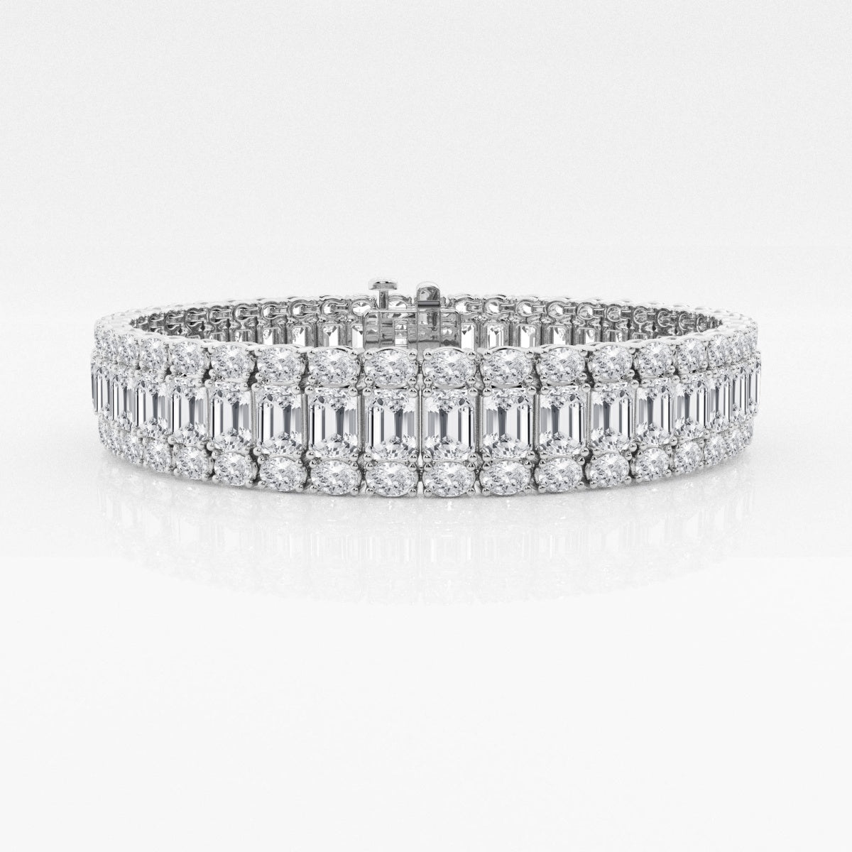 Emerald Moissanite Three Row Fashion Bracelet
