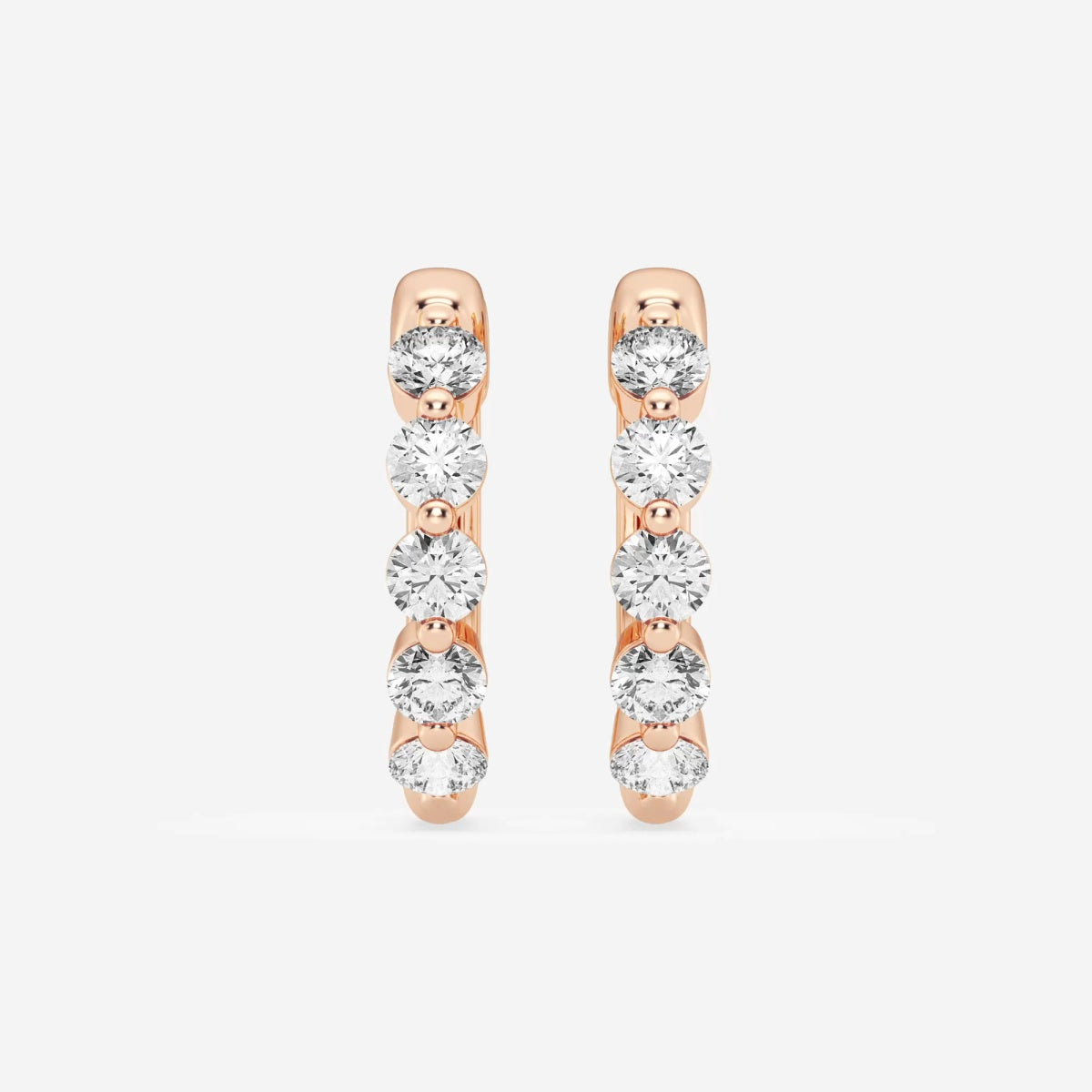 Round Moissanite Floating Hoop Earrings