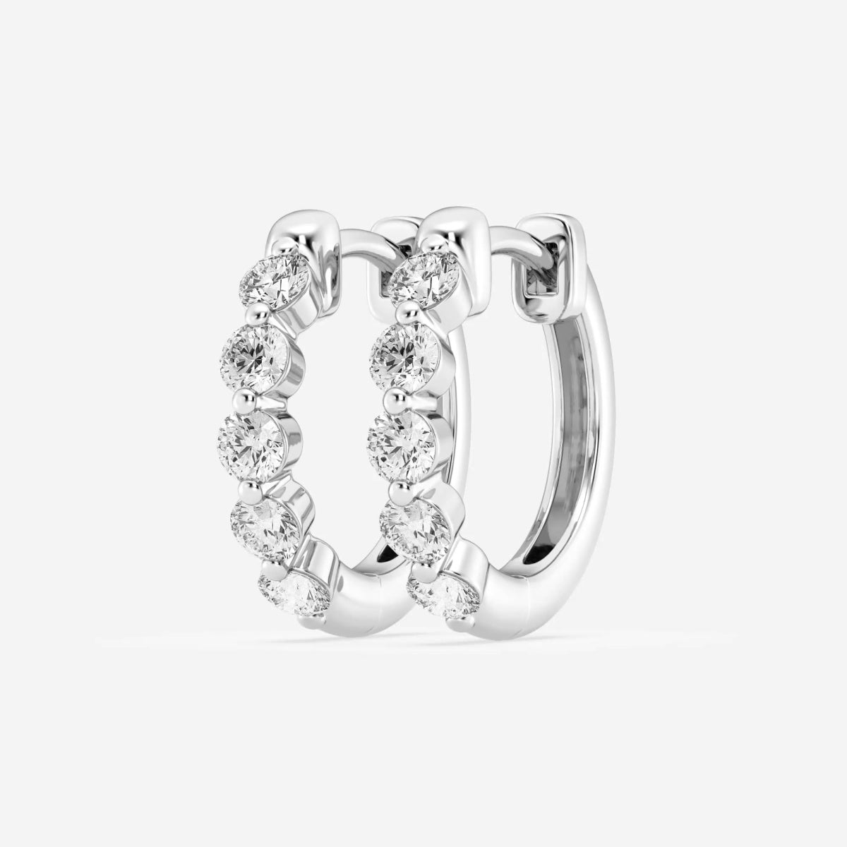 Round Moissanite Floating Hoop Earrings