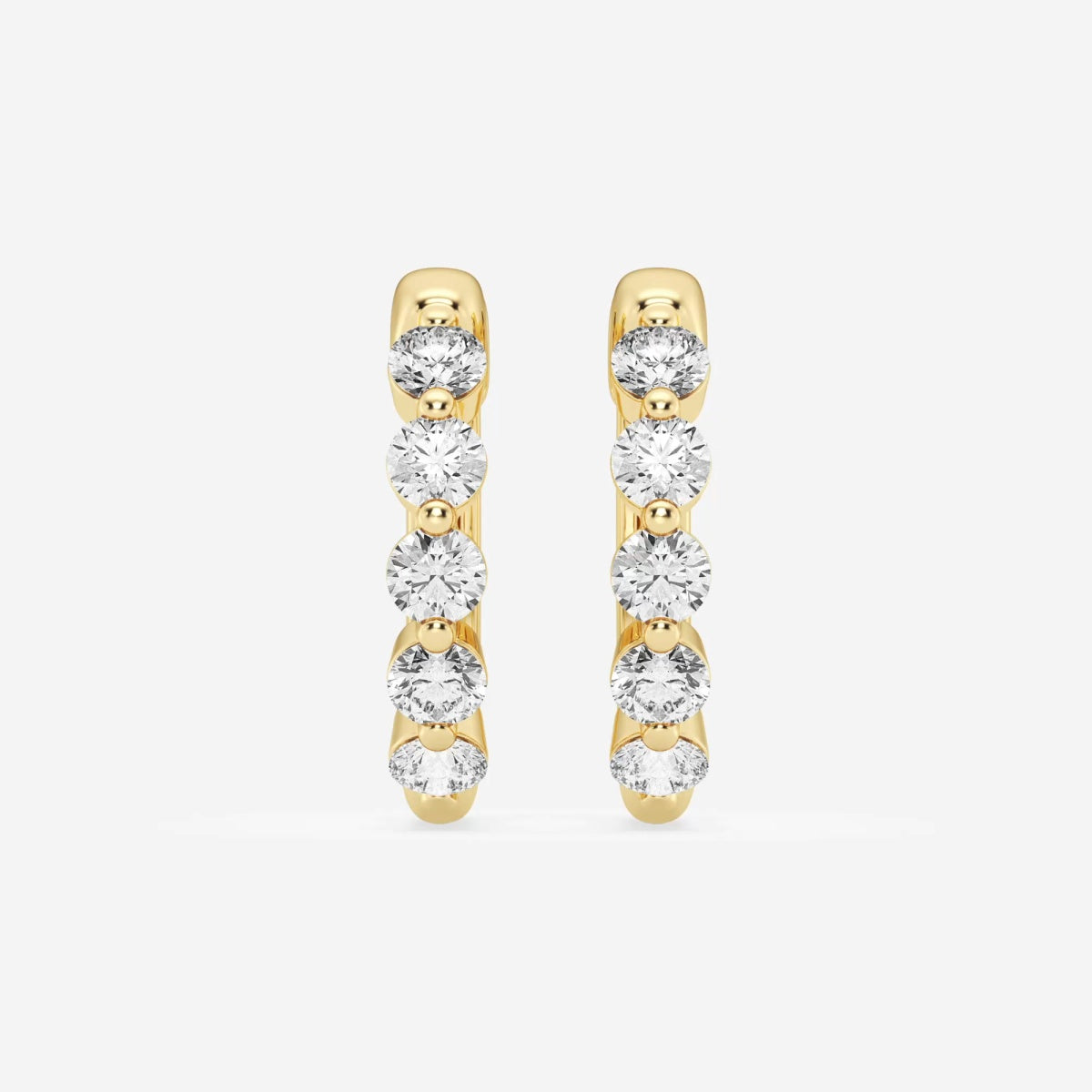 Round Moissanite Floating Hoop Earrings