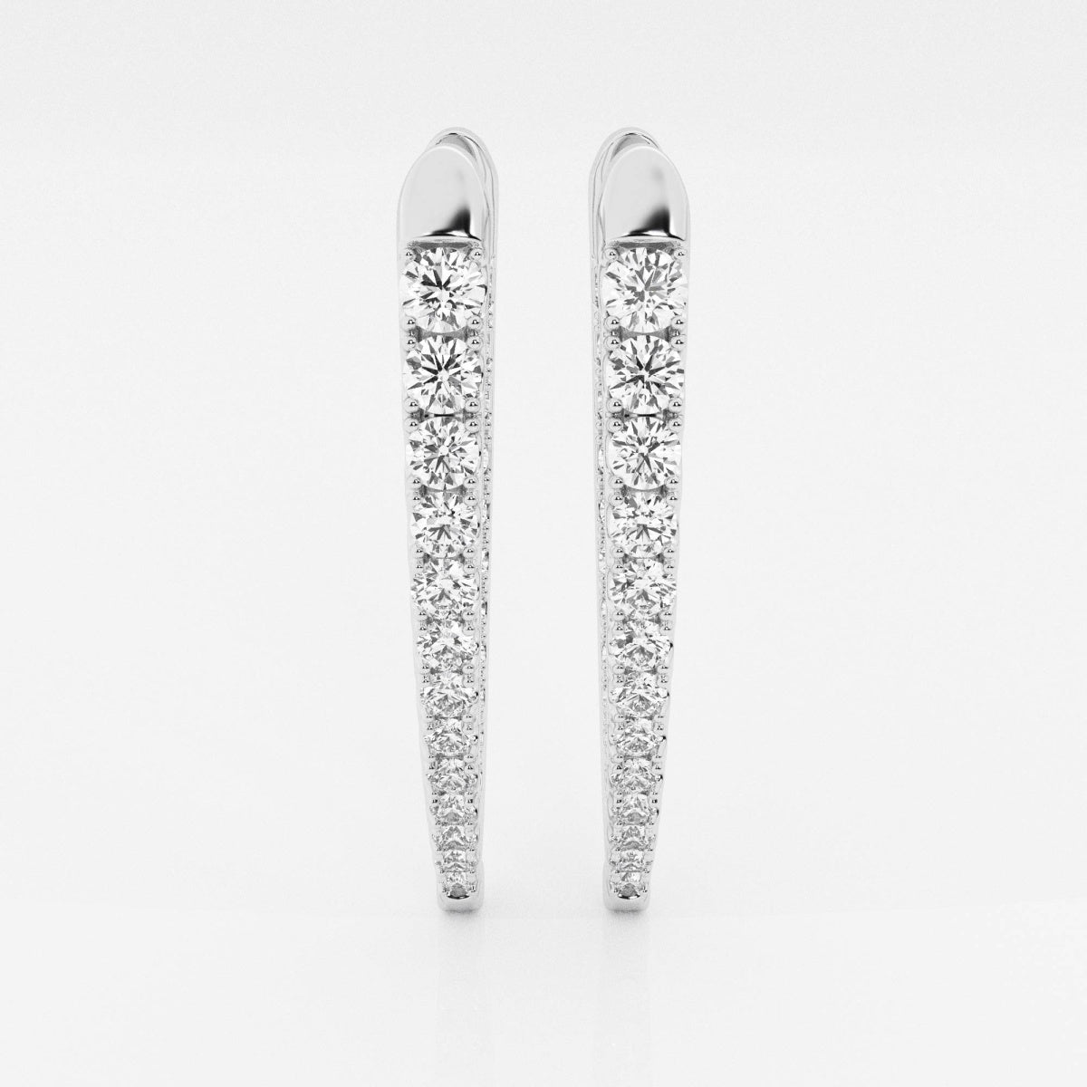 Round Moissanite Graduated Inside Out Hoop Earrings