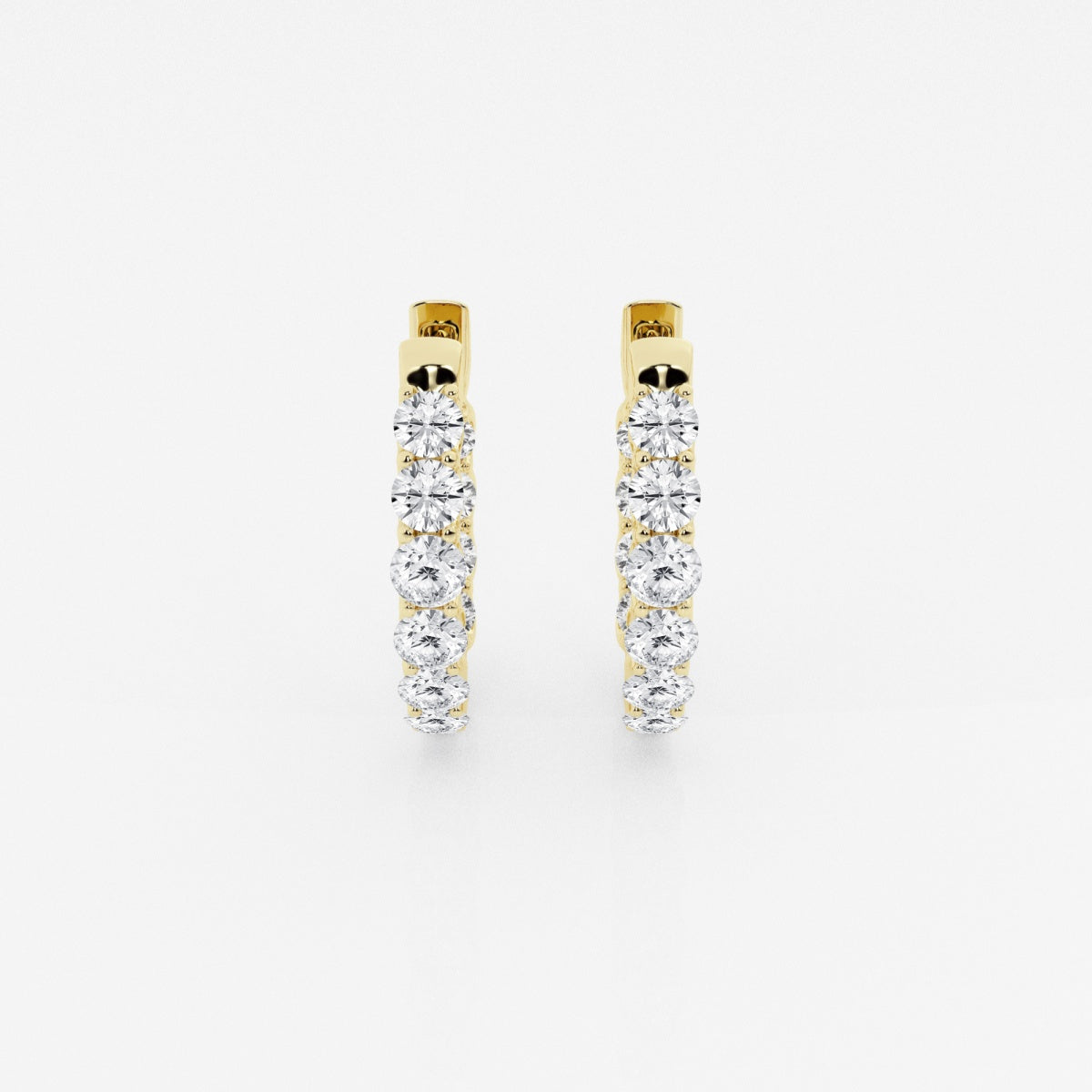 Round Moissanite Oval-Shaped Inside Out Hoop Earrings