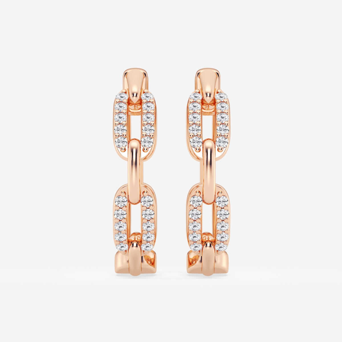 Round Moissanite Petite Paperclip Hoop Earrings