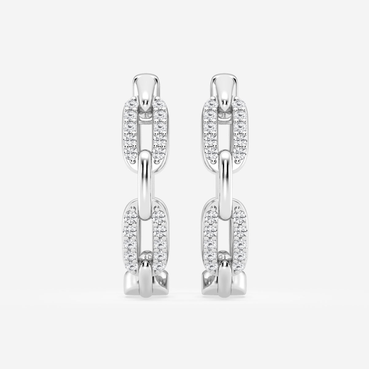 Round Moissanite Petite Paperclip Hoop Earrings