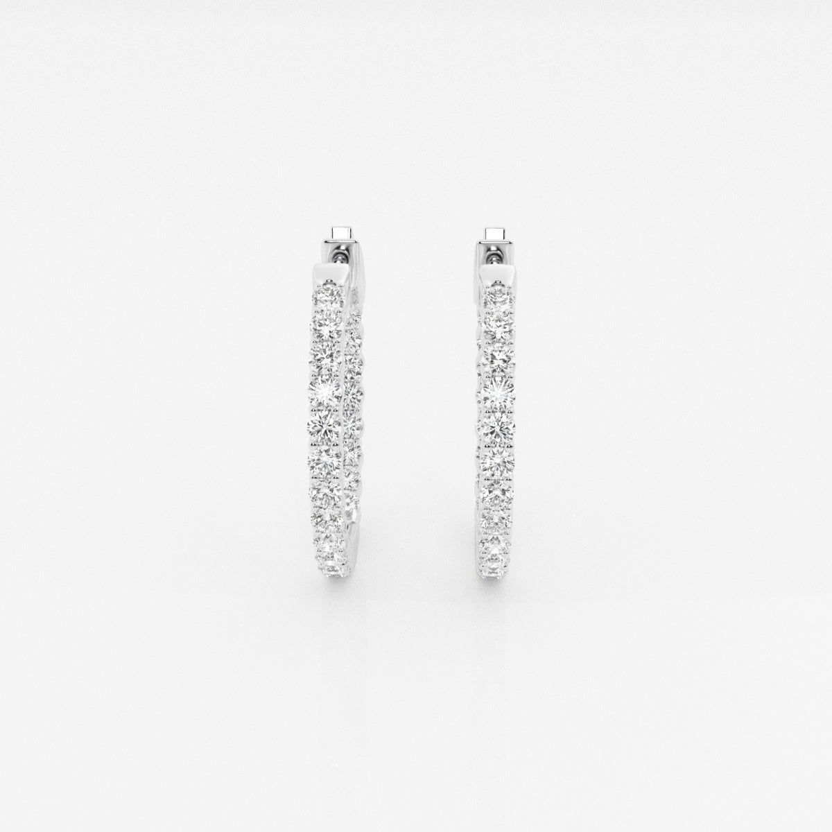 Round Moissanite Inside Out Hoop Earrings