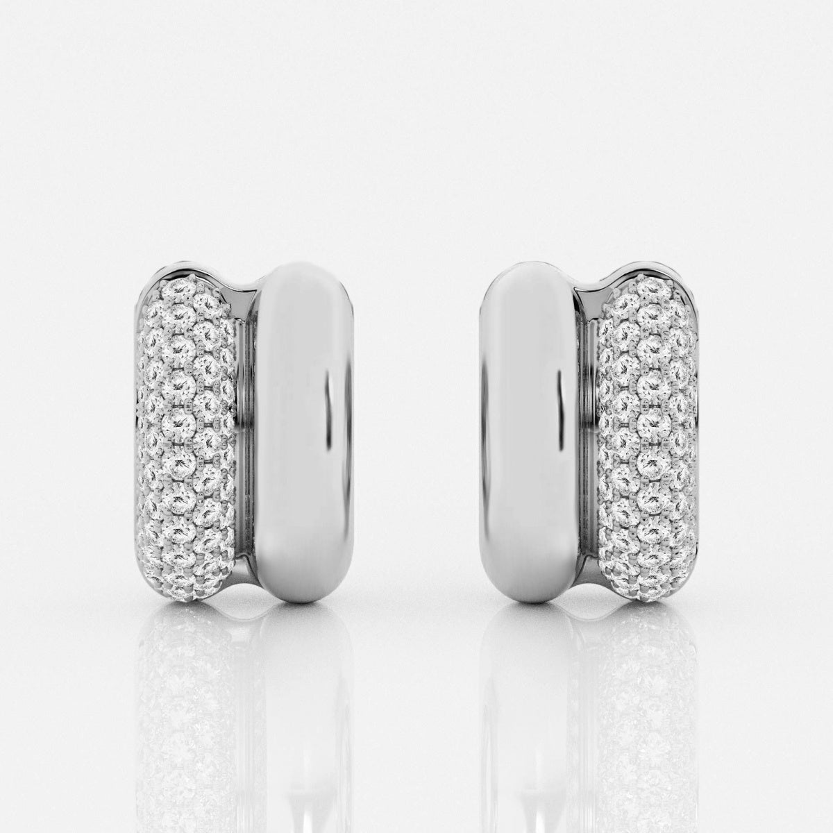 Round Moissanite High Polish Double Hoop Earrings