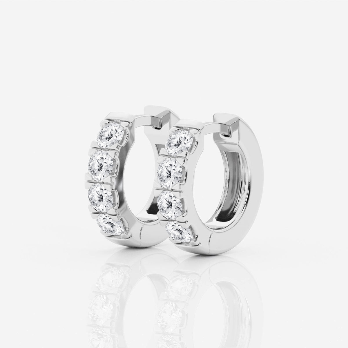 Round Moissanite Hoop Earrings