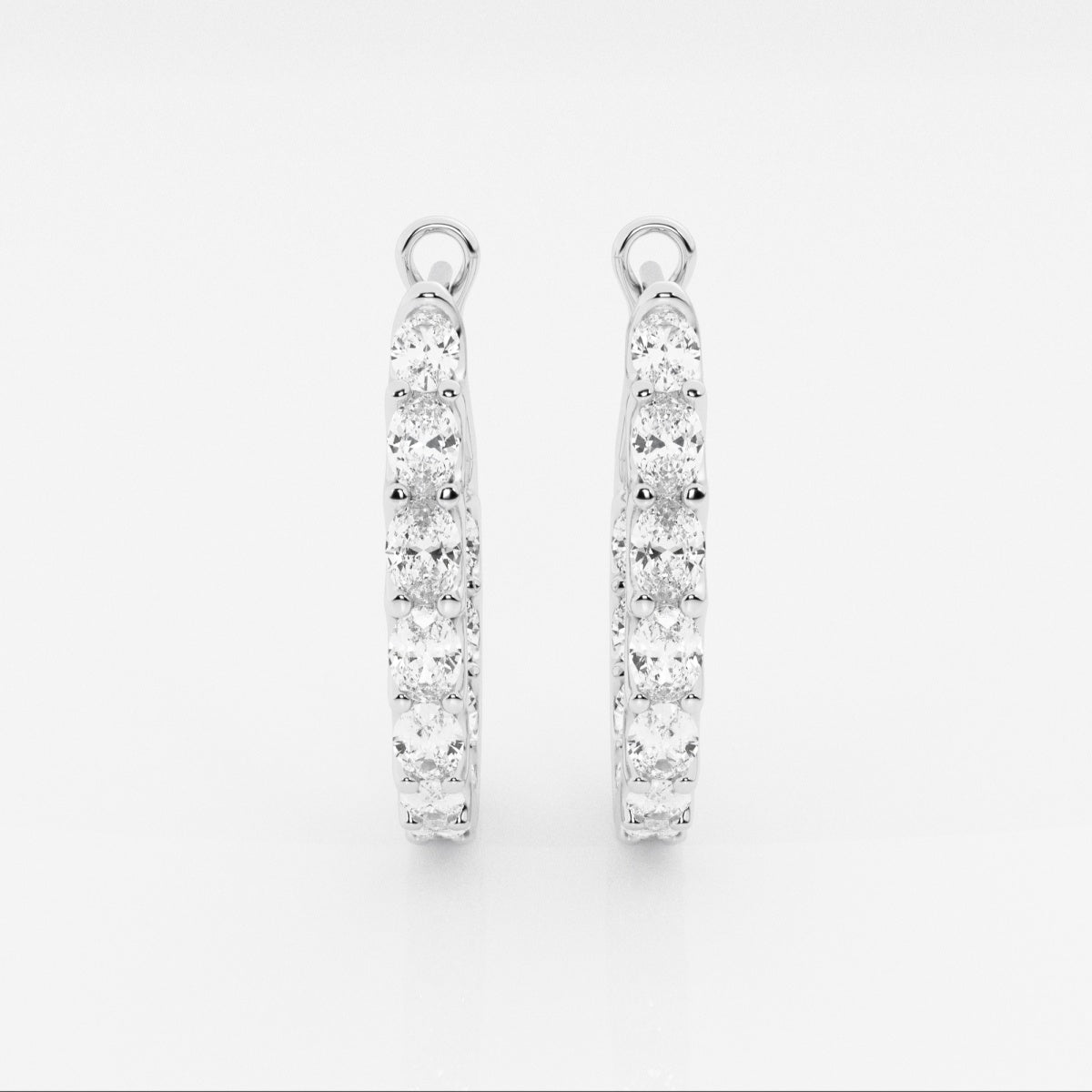 Oval Moissanite Out Hoop Earrings