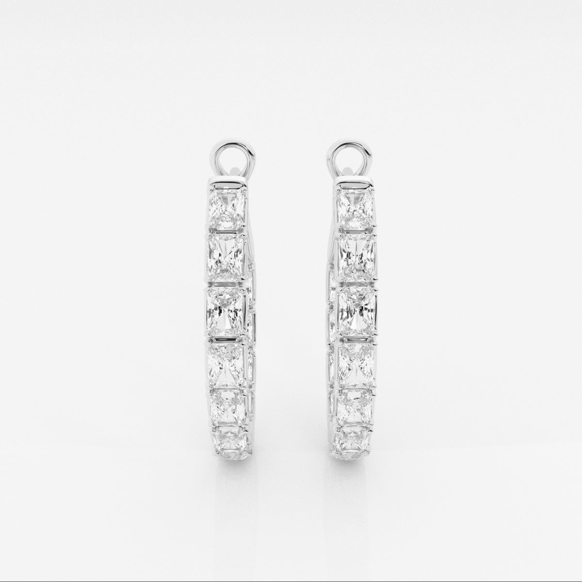 Emerald Moissanite Inside Out Hoop Earrings