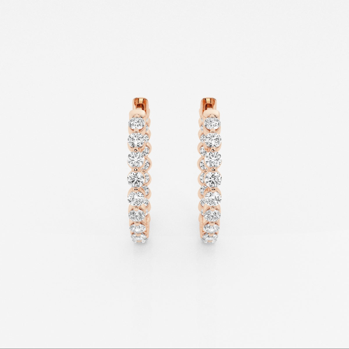 Round Moissanite Inside Out Floating Hoop Earrings