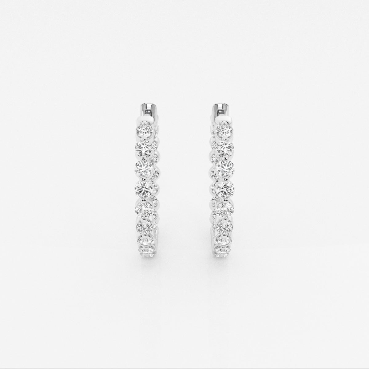 Round Moissanite Inside Out Floating Hoop Earrings