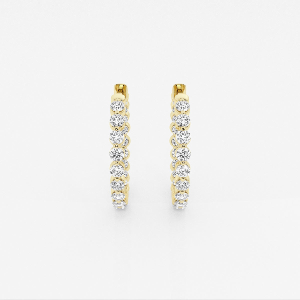 Round Moissanite Inside Out Floating Hoop Earrings