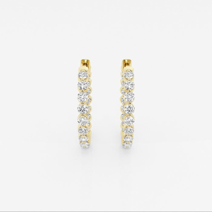 Round Moissanite Inside Out Floating Hoop Earrings