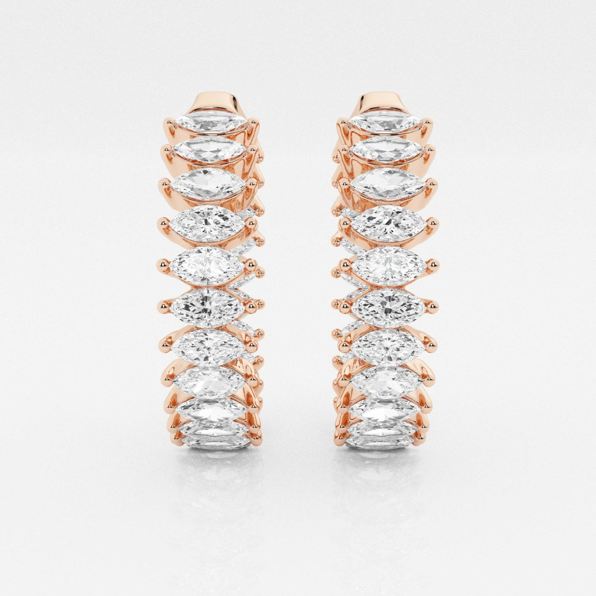Marquise Moissanite Inside Out Hoop Earrings
