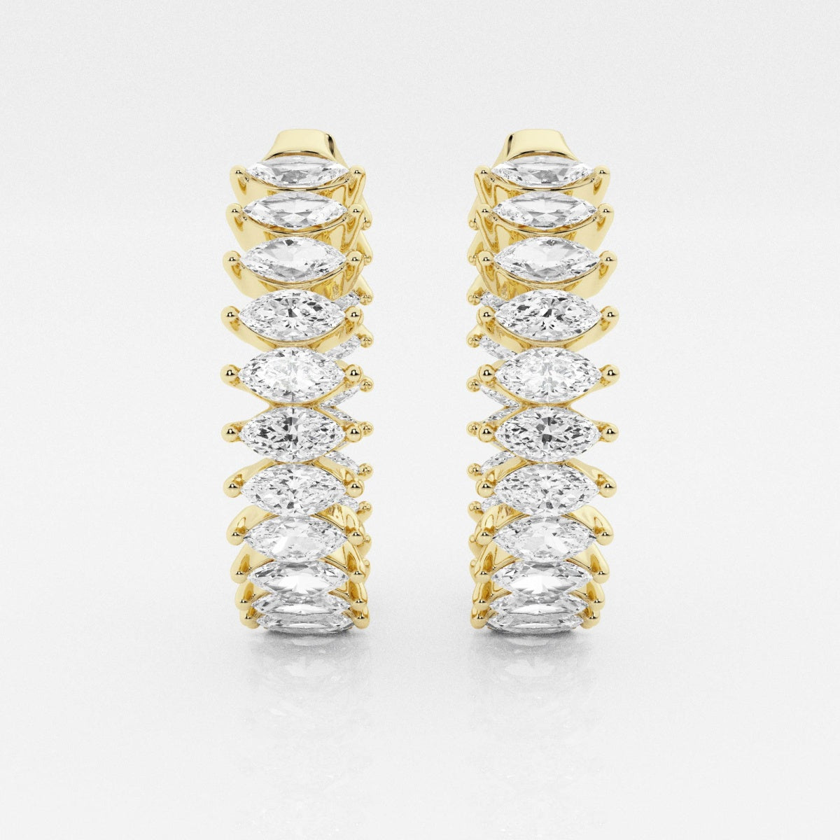 Marquise Moissanite Inside Out Hoop Earrings
