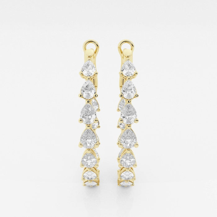 Oval Moissanite Out Hoop Earrings