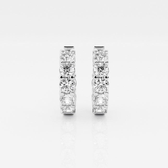 Round Moissanite Huggie Hoop Earrings