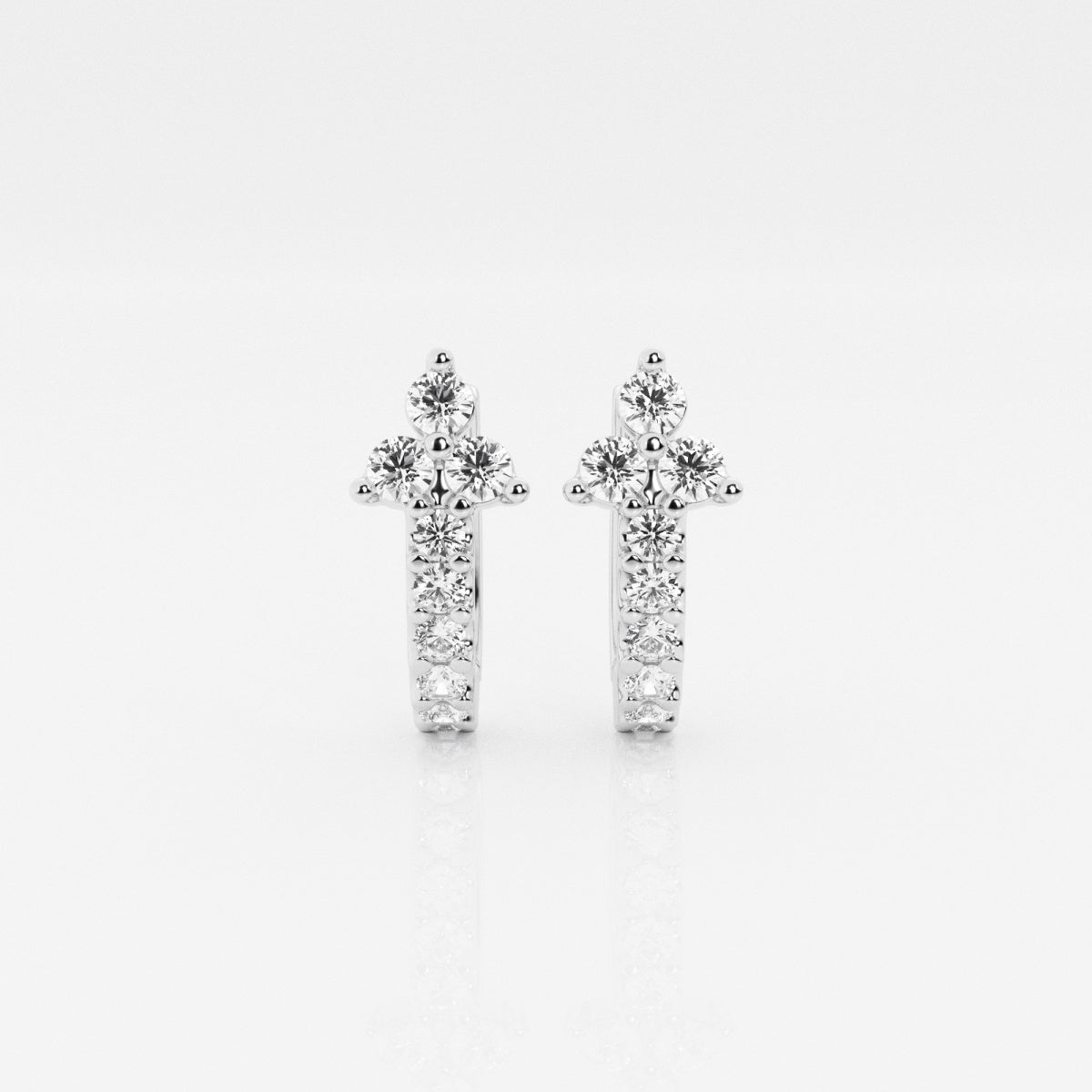 Round Moissanite Huggie Hoop Earrings