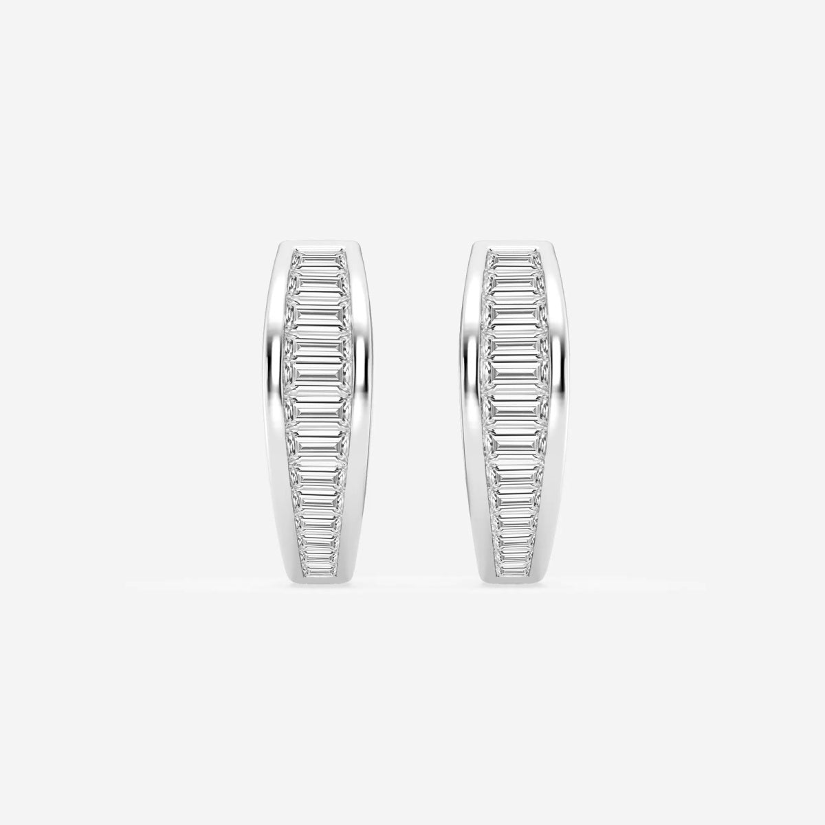 Baguette Moissanite Huggie Hoop Earrings