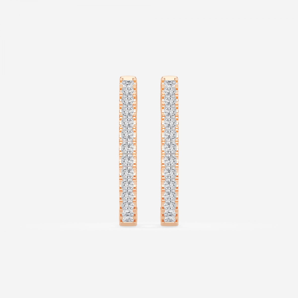 Princess Moissanite Hoop Earrings