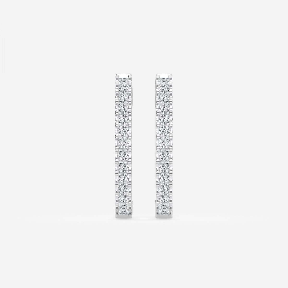 Princess Moissanite Hoop Earrings