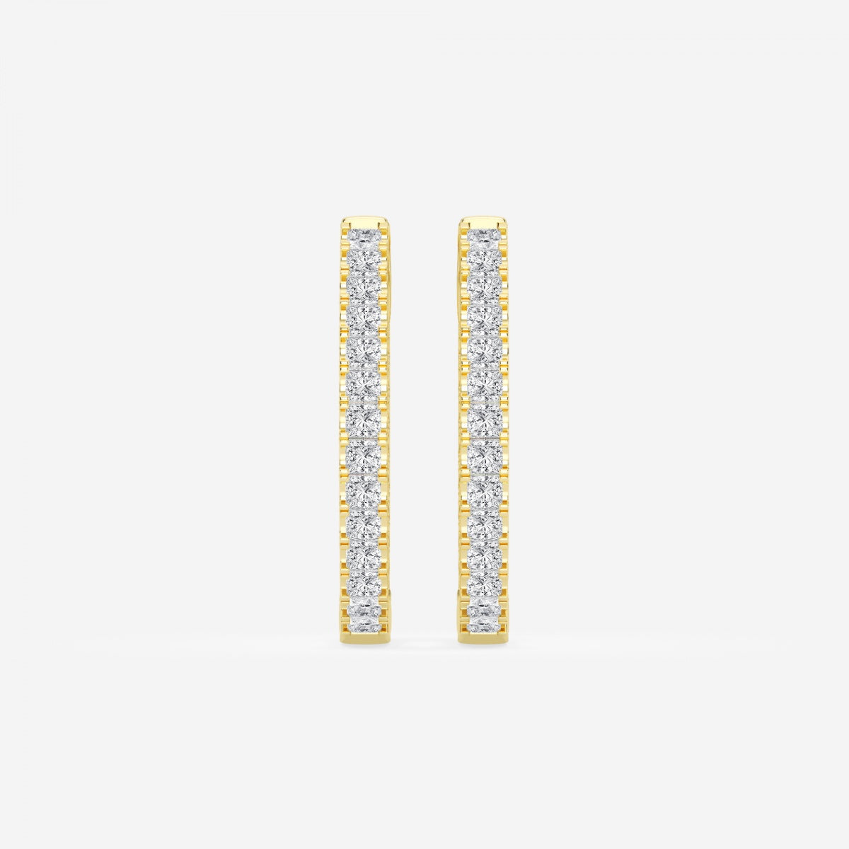 Princess Moissanite Hoop Earrings