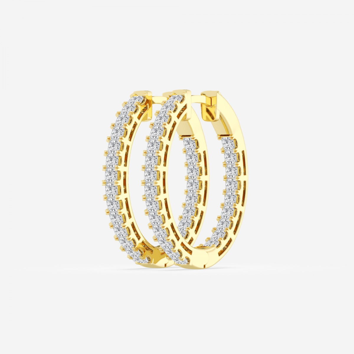 Princess Moissanite Hoop Earrings