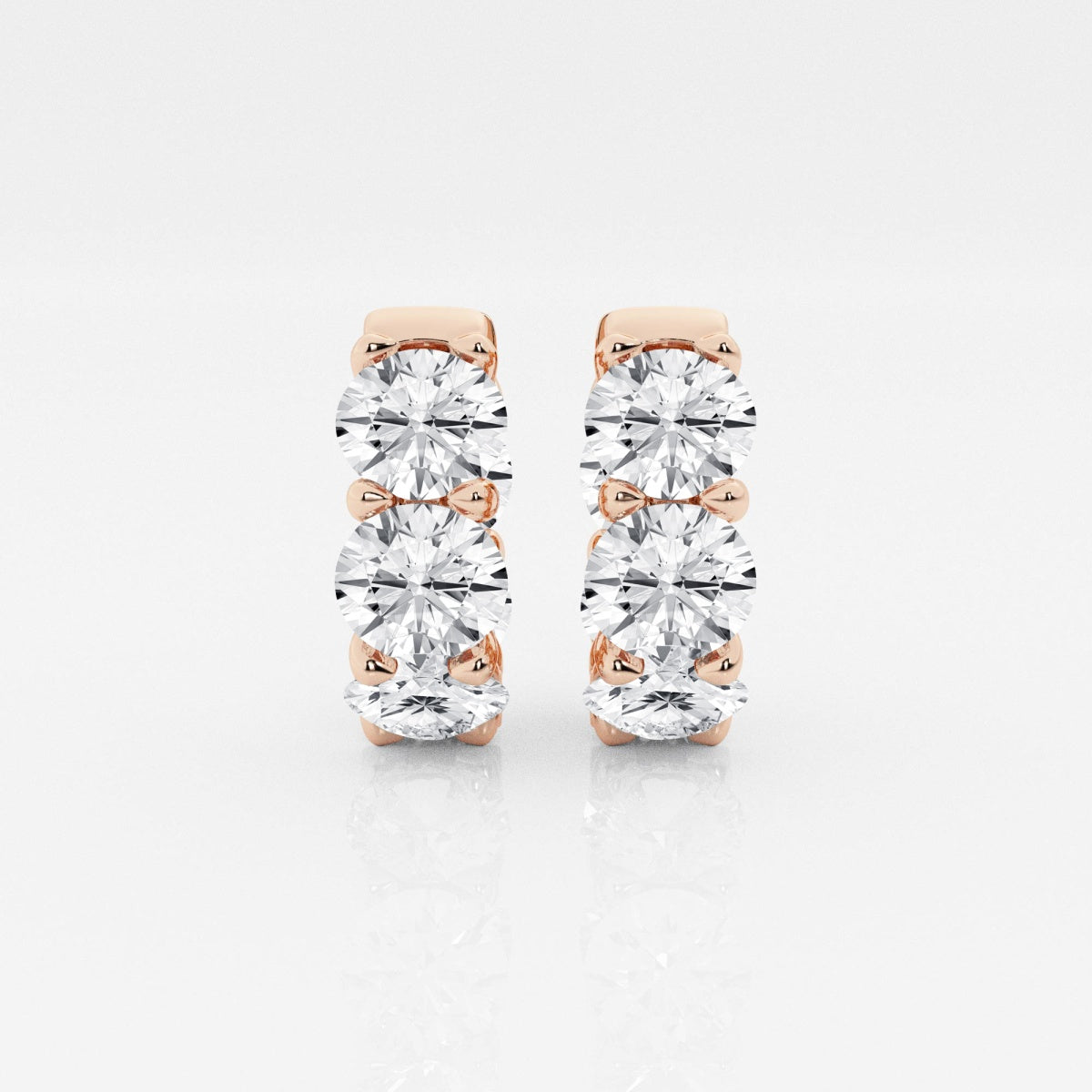 Round Moissanite Huggie Hoop Earrings