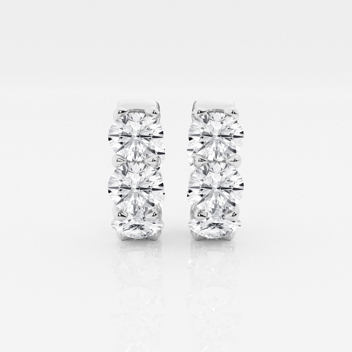 Round Moissanite Huggie Hoop Earrings