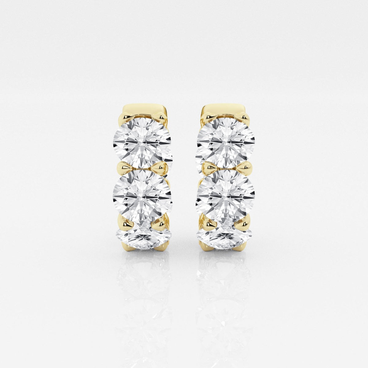 Round Moissanite Huggie Hoop Earrings